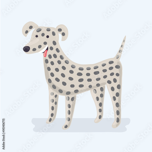 Illustration of a cute Dalmatian dog all attention