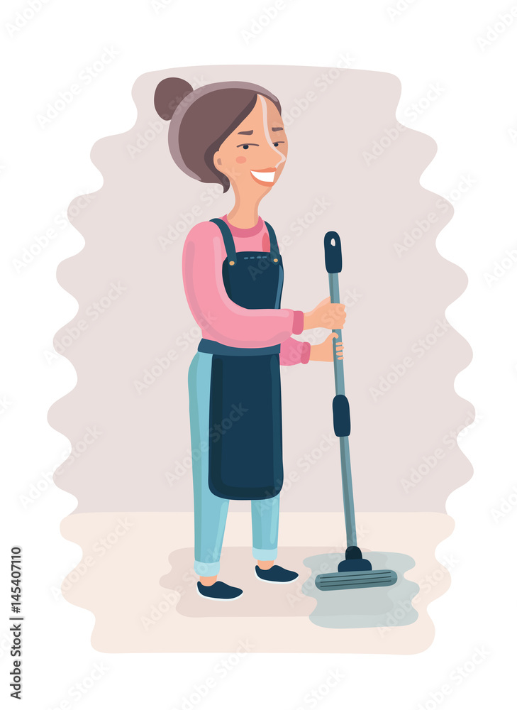 Fototapeta premium cleaning girl