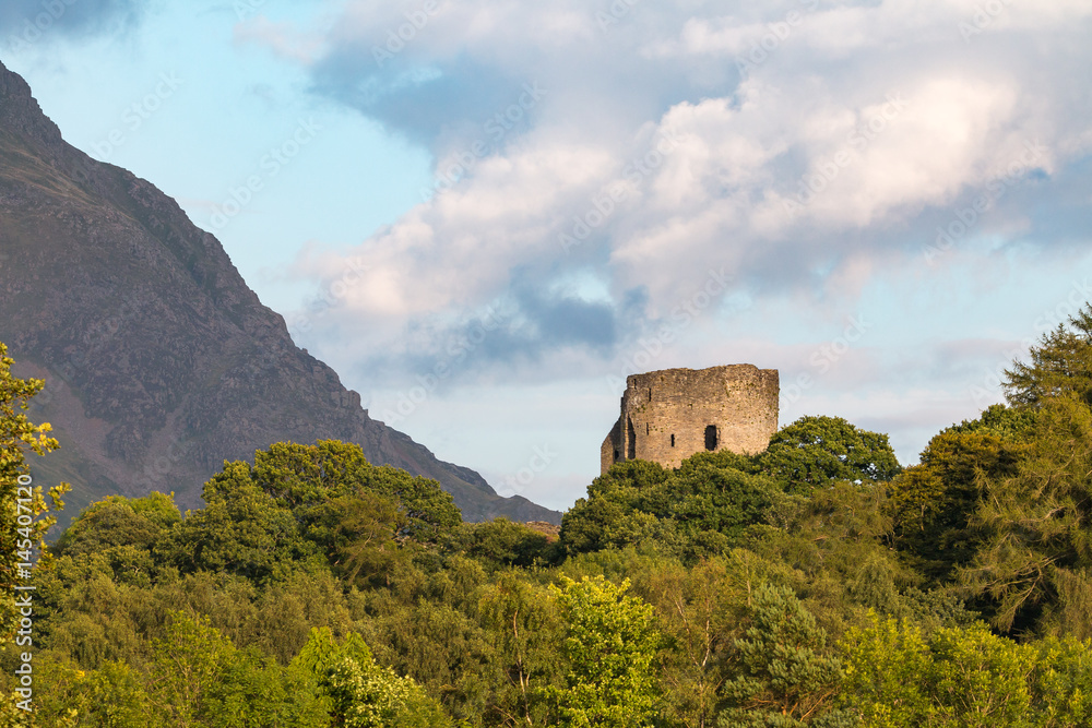 Photo of Dolbadarn Castle taken during the golden hour on a trip to Wales.