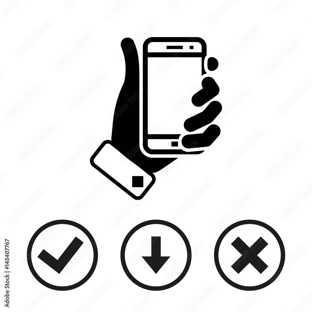 phone in hand icon stock vector illustration flat design phone in hand icon stock vector illustration flat design
