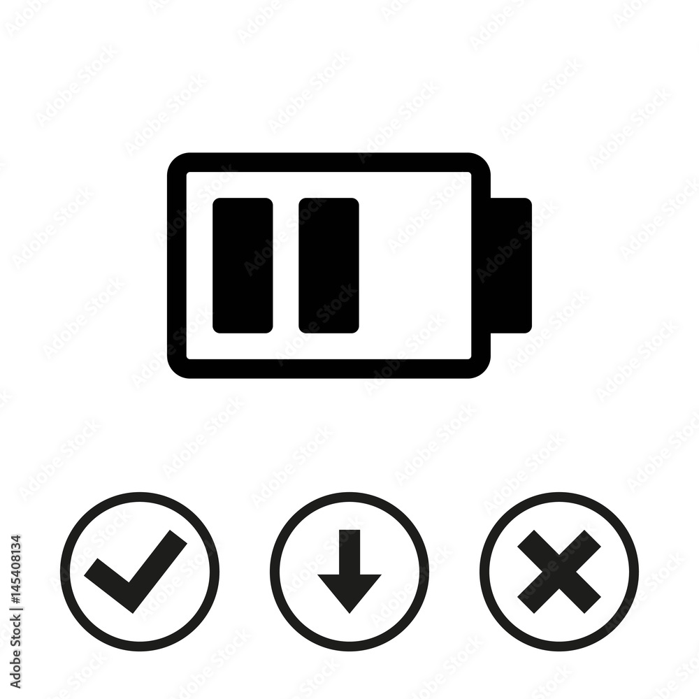 battery vector icon stock vector illustration flat design
