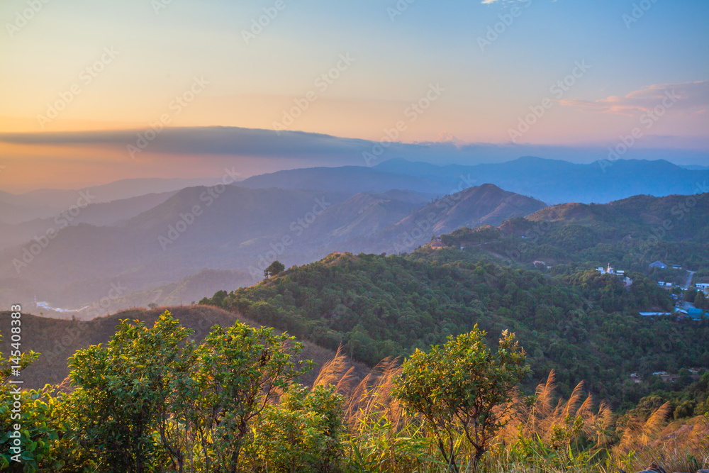 stunning scenery on hilltop near the border Thai -Myanmar