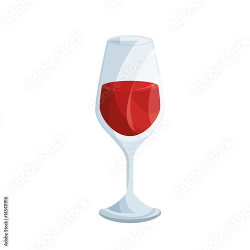 wine glass icon over white background. colorful design. vector illustration
