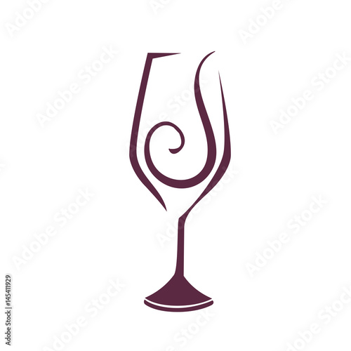 wine glass icon over white background. vector illustration