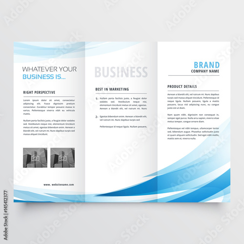 modern clean trifold leaflet design in size A4