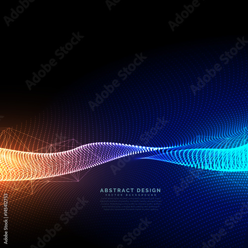 digital particles technology background with beautiful light effect