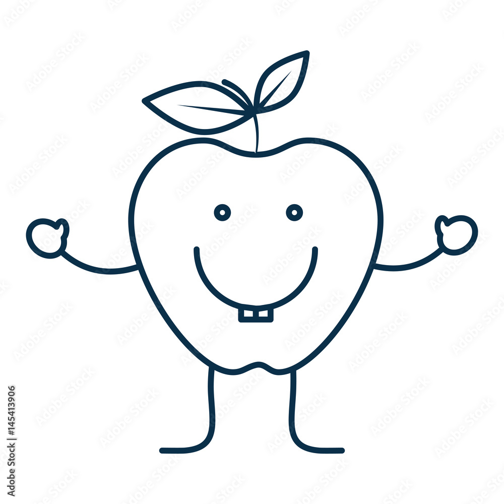 happy apple fruit icon over white background. vector illustration happy apple fruit icon over white background. vector illustration