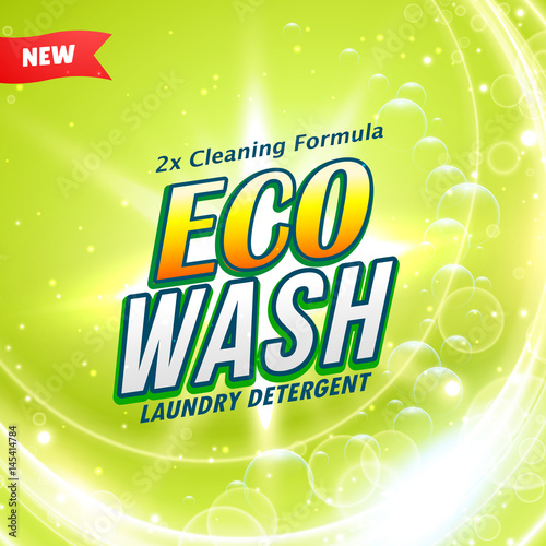detergent packaging concept design showing eco friendly cleaning and washing