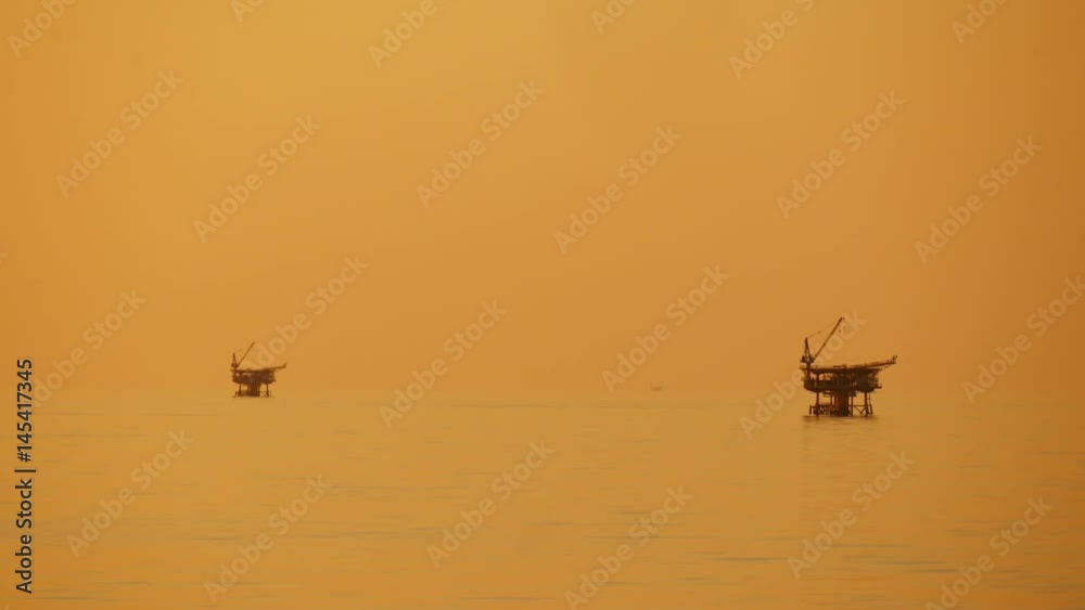 Small offshore platforms in the middle of the ocean
Small offshore platforms in the middle of the ocean