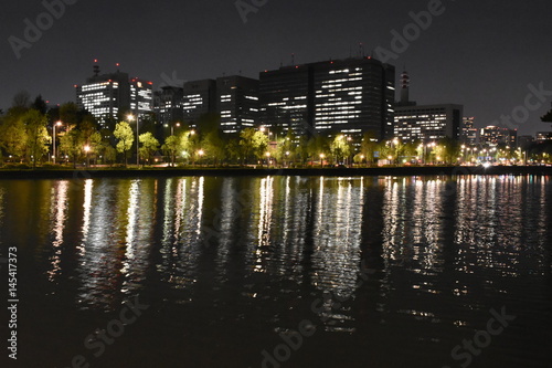東京・霞が関の官庁街・夜景