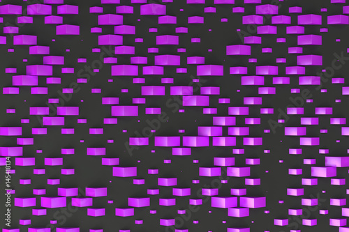 Violet rectangular shapes of random size on black background
