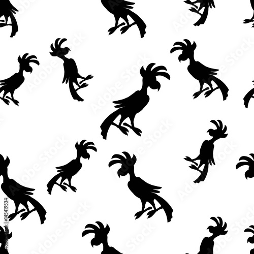 parrot black and white pattern