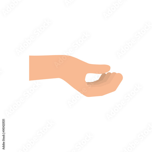 human hand icon over white background. colorful design. vector illustration