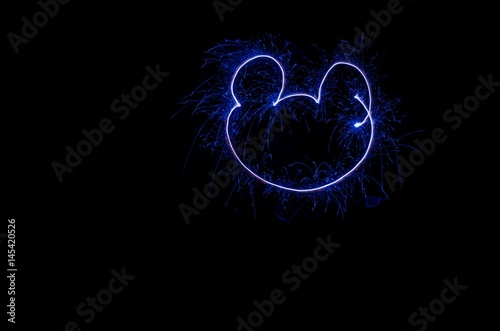 Blue Sparkle On Black Background