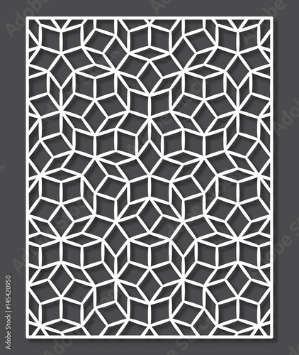 Penrose tiling stile laser cutting panel. Vector geometric ornament.