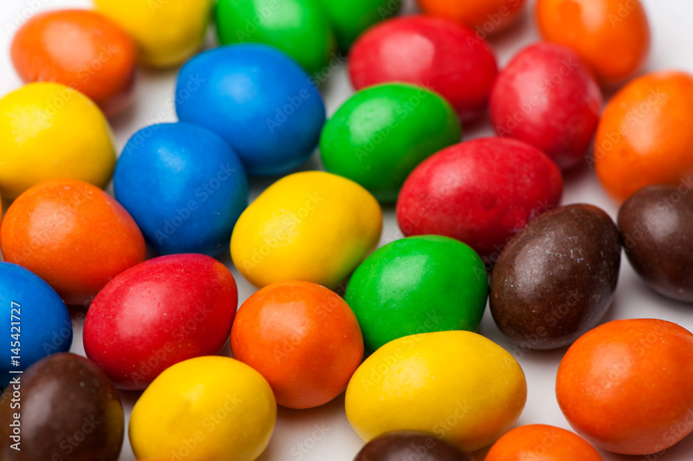 Colored chocolate candies Colored chocolate candies