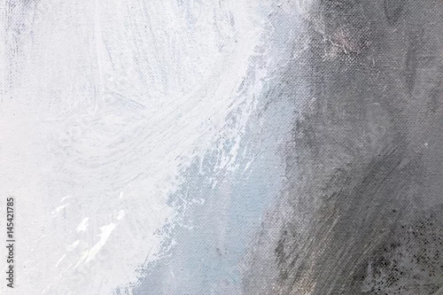 Obraz ręcznie malowane teksturowane płótno w kolorach białym i szarym