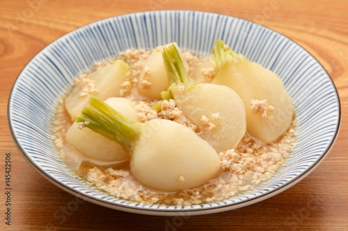 蕪の鶏そぼろ煮