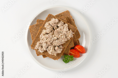 fitness bread with fish spread