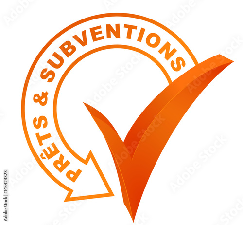 prêts et subventions sur symbole validé orange