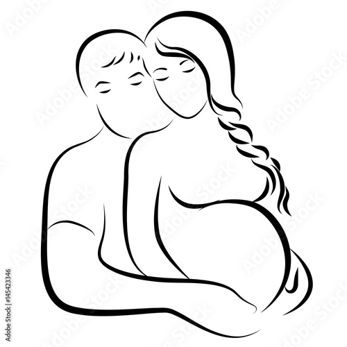 Pregnant woman and man