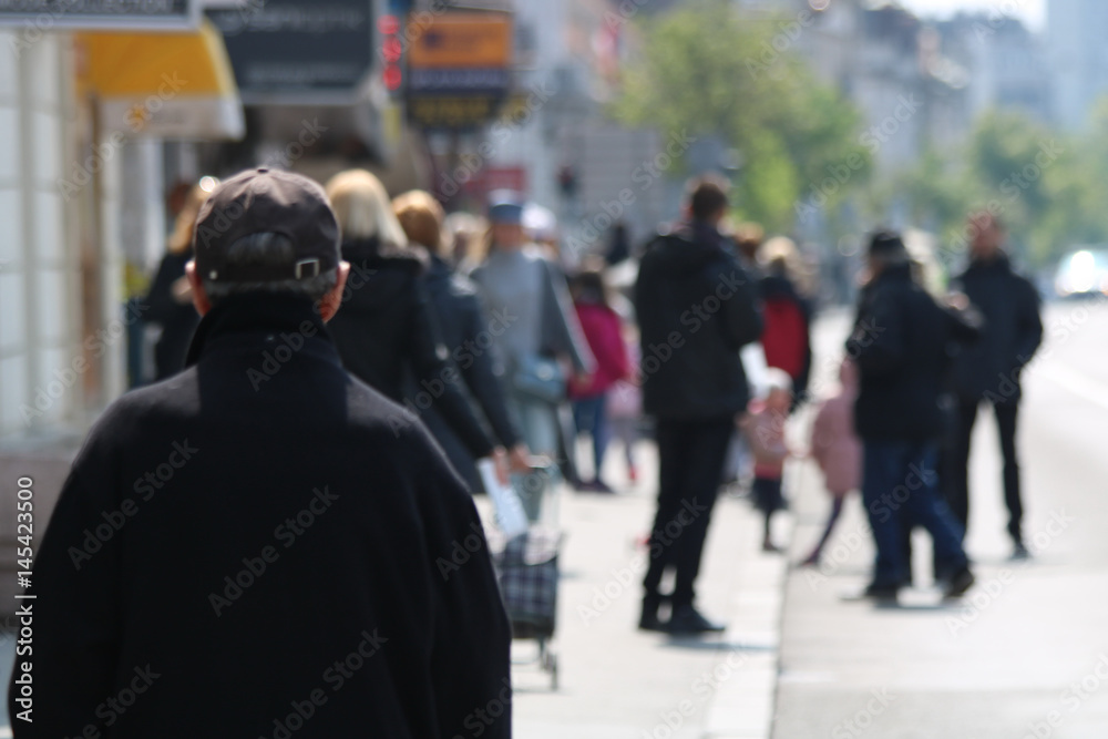 Blurred People walking in the street Blurred People walking in the street