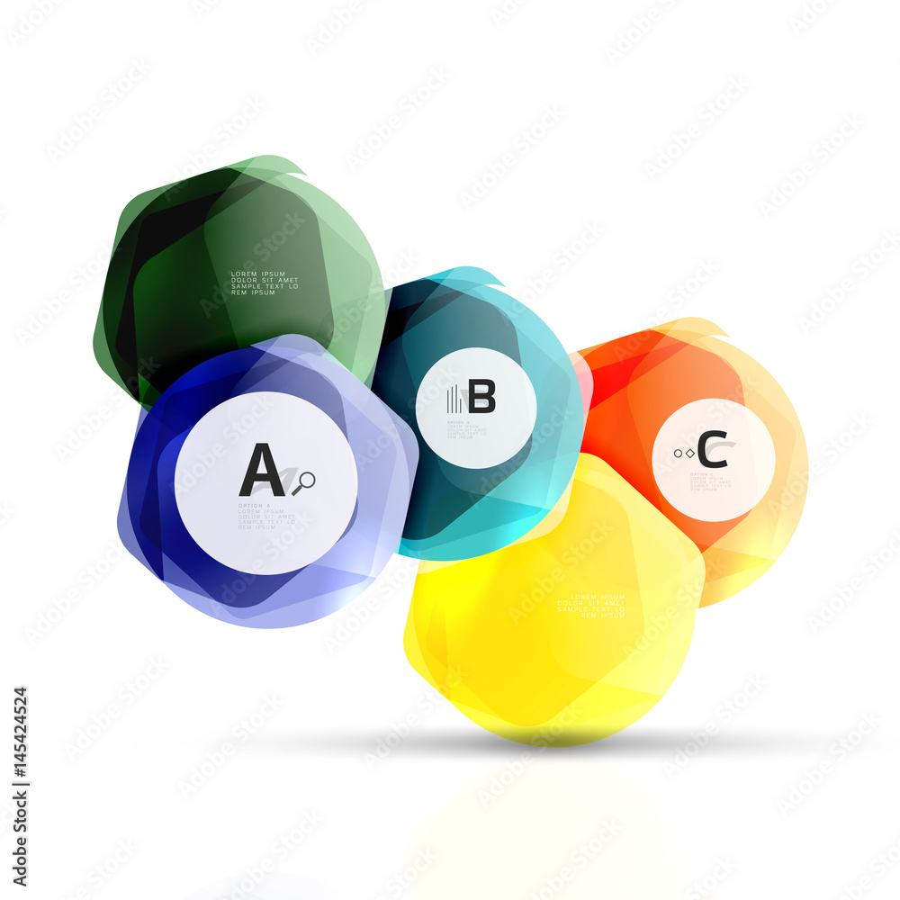 Abstract geometrical hexagon banner