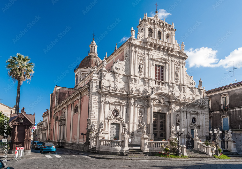 The baroque church of San Sebastiano in Acireale (Sicily, Italy)