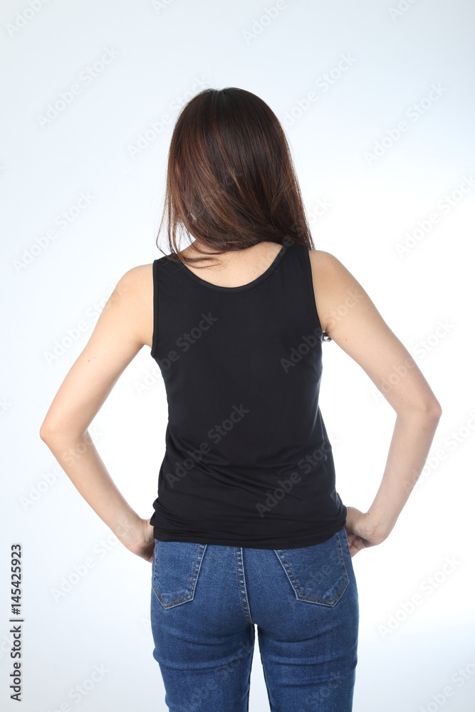 Close up of asia girl in blank t-shirt Close up of asia girl in blank t-shirt