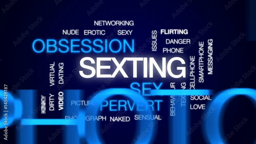 Sexting animated word cloud, text design animation.