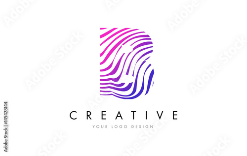 Wallpaper Mural B Zebra Lines Letter Logo Design with Magenta Colors Torontodigital.ca