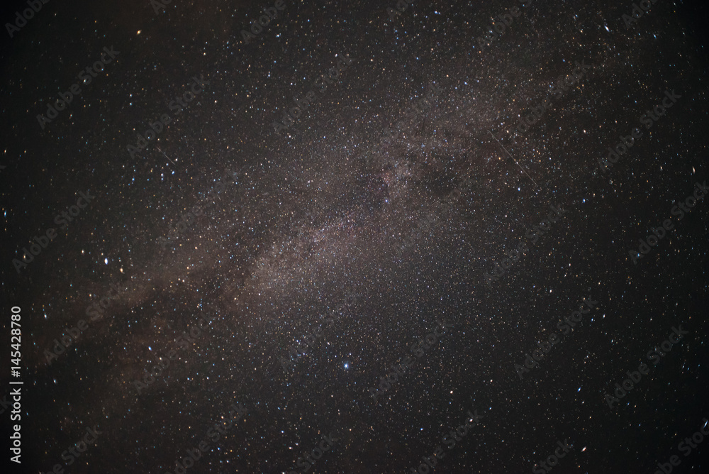 The Milky Way is our galaxy. This long exposure astronomical photograph of the nebula.