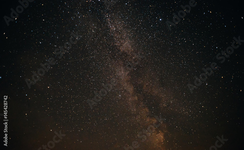 The Milky Way is our galaxy. This long exposure astronomical photograph of the nebula.