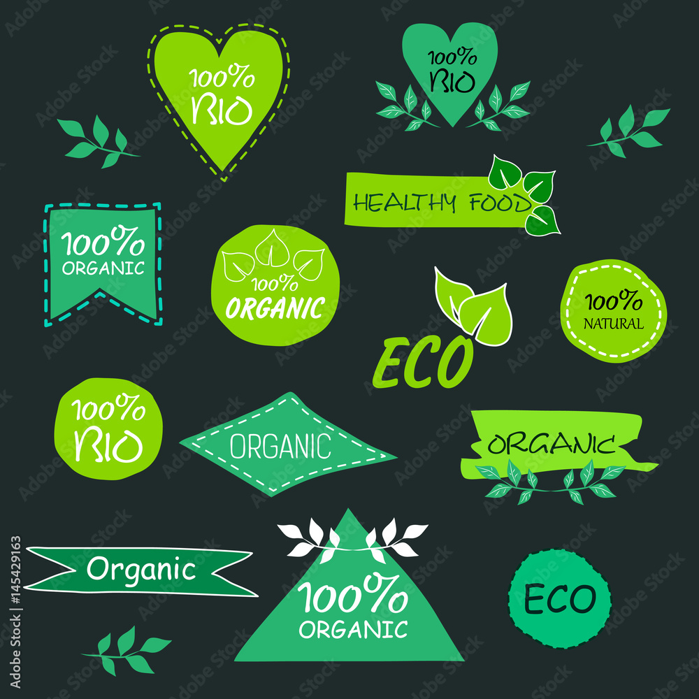 set of eco signs