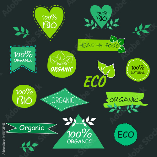 set of eco signs