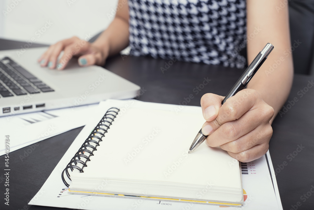 business hand writing on notebook to do list. concept organizer management reminder.