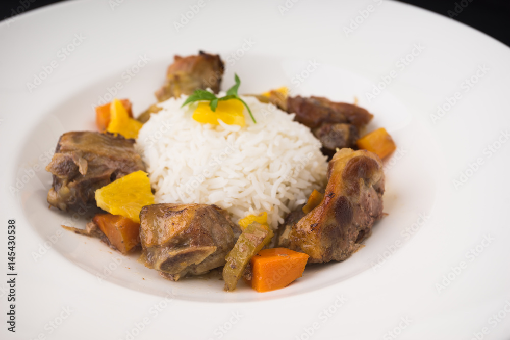 meat and rice meat and rice