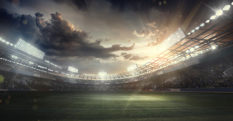 Stickers Stadion Sportarena met stralende stadionverlichting  © vitaliy_melnik
