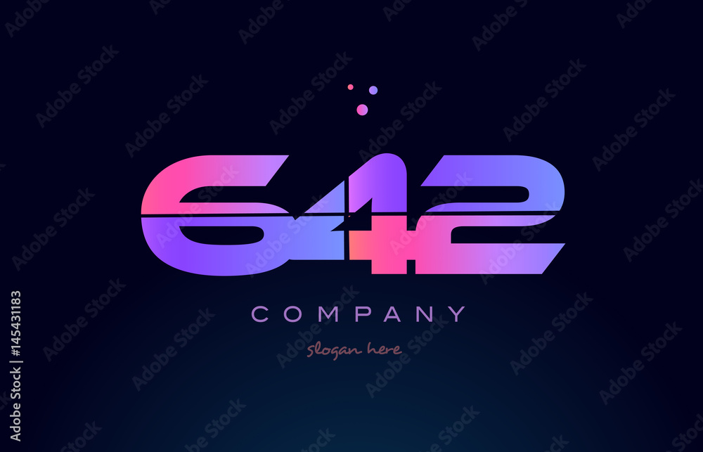 642 pink magenta purple number digit numeral logo icon vector