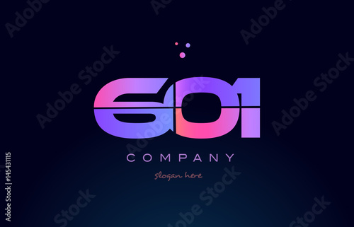 601 pink magenta purple number digit numeral logo icon vector