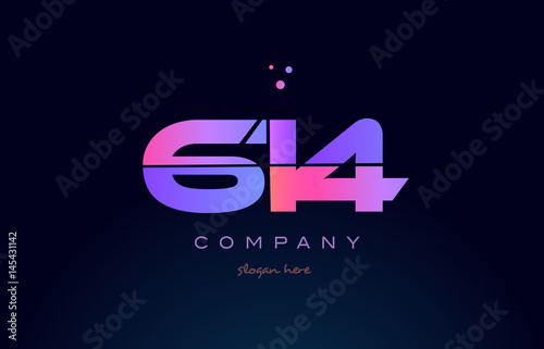 614 pink magenta purple number digit numeral logo icon vector