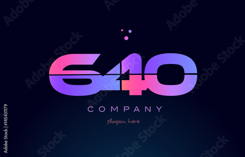 640 pink magenta purple number digit numeral logo icon vector