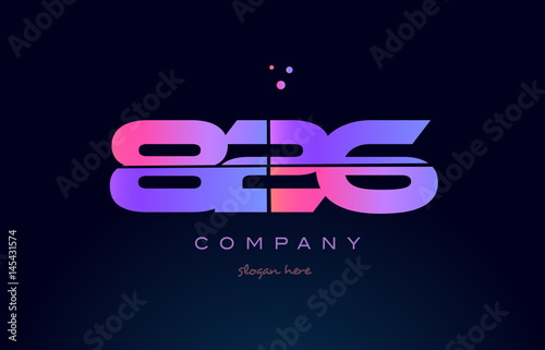 826 pink magenta purple number digit numeral logo icon vector