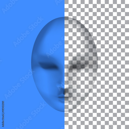 Transparent face. The ghost mask.face made gradient mesh. Transparent design element
