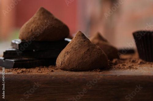 Chocolate truffles. Delicious chocolate dessert © anna_andre