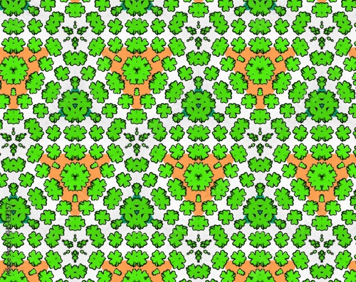 Abstract extruded pattern 3D illustration