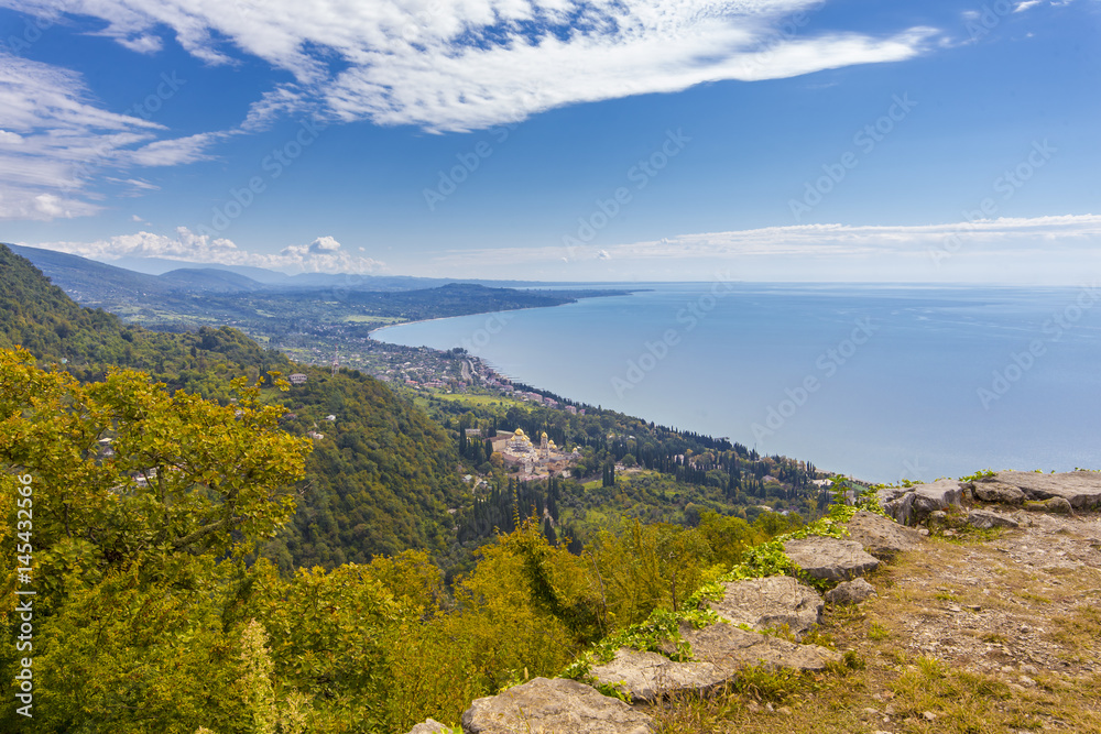 Obraz premium View from Iverian Mountain on Black Sea coastline
