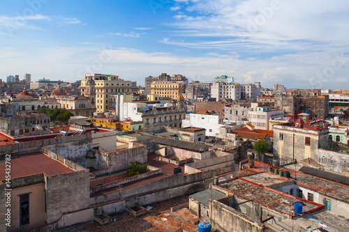Top view of the roofs and buildings. Havana, Cuba