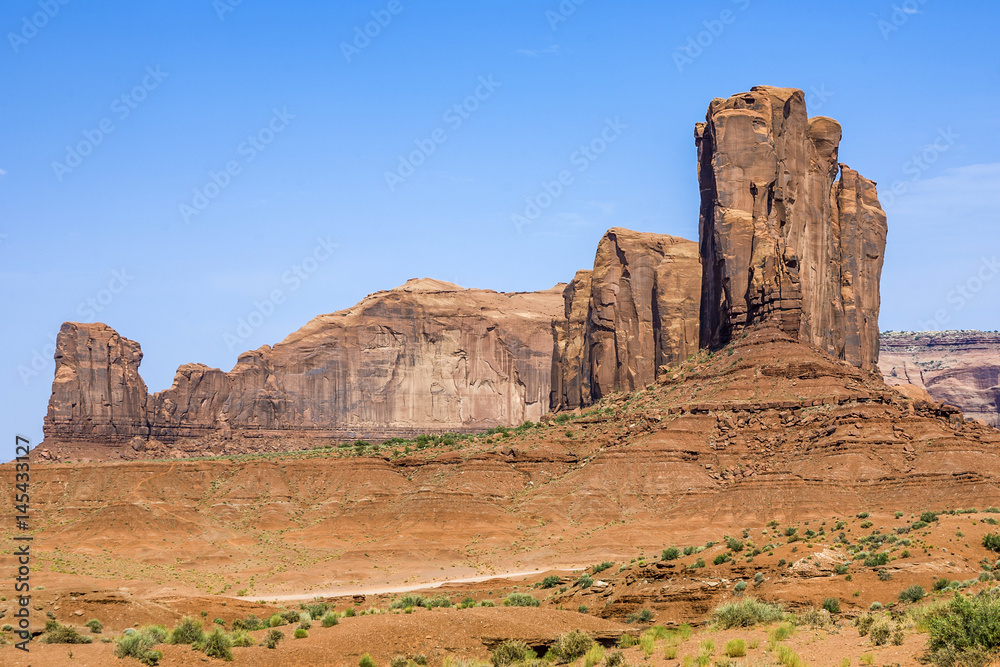 giant sandstone formation in the Monument valley
