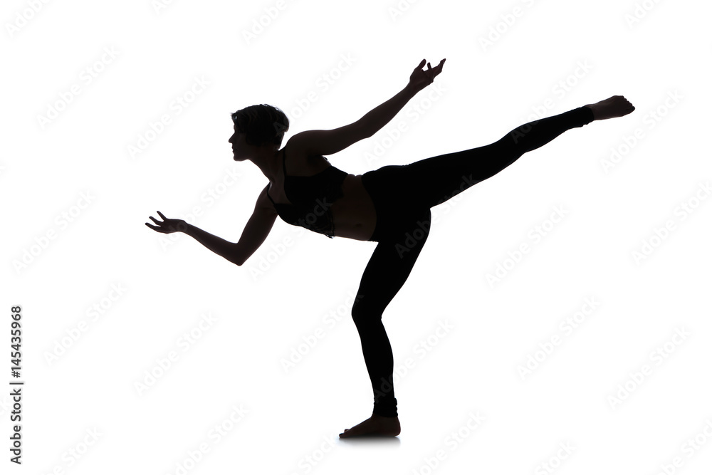 Silhouette of woman dancer